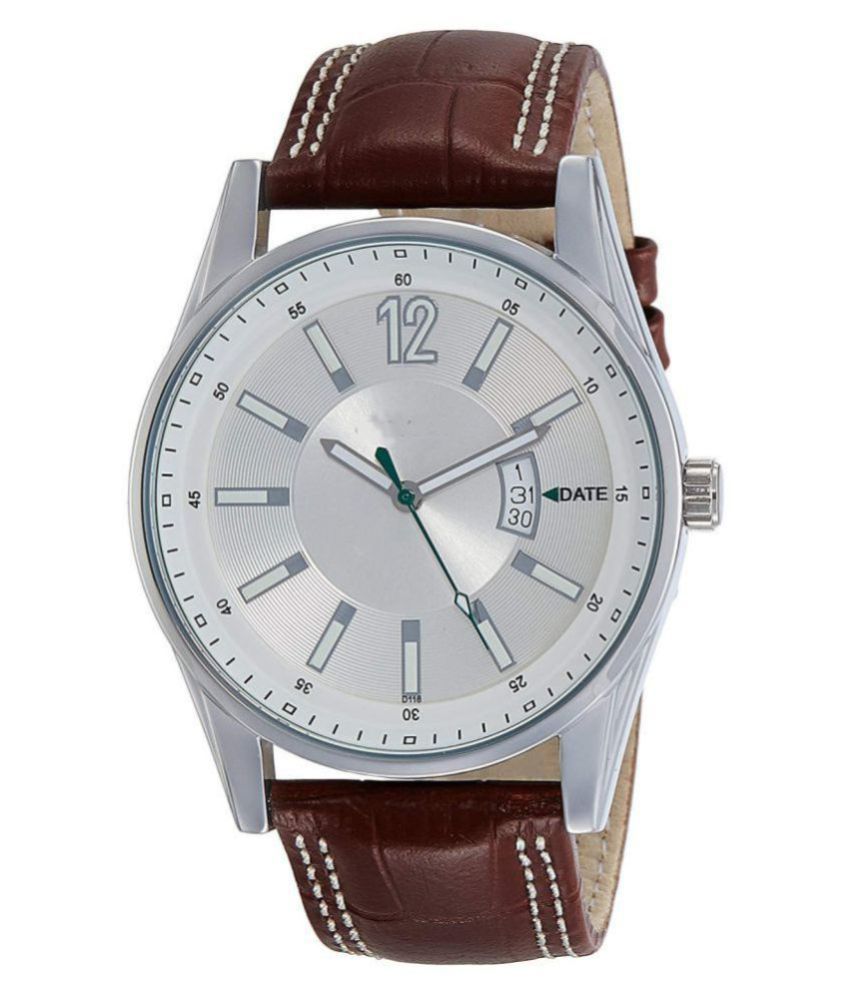 men fashion ex306 blue leather analog men's watch