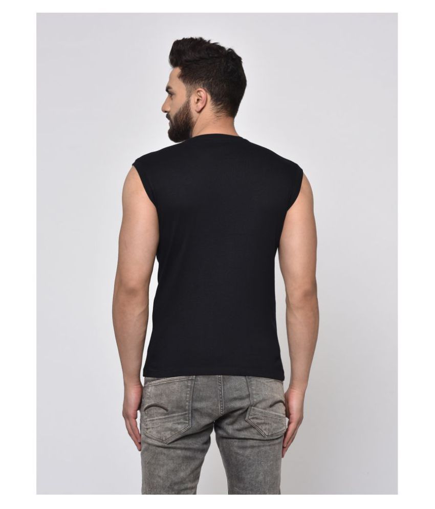 V2 Polyester Cotton Black Solids T-Shirt - Buy V2 Polyester Cotton ...