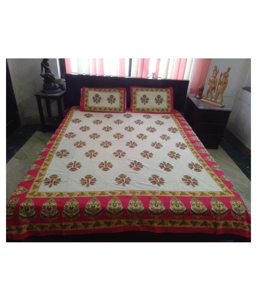Jaipur Cotex Cotton Double Bedsheet with 2 Pillow Covers Buy Jaipur