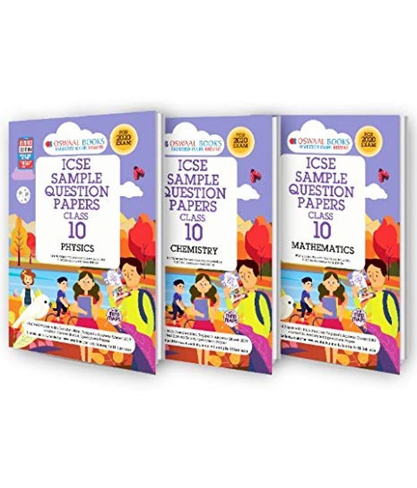 Oswaal ICSE Sample Paper Class 10 (Set of 3 Books) Physics, Chemistry & Mathematics (For 2020