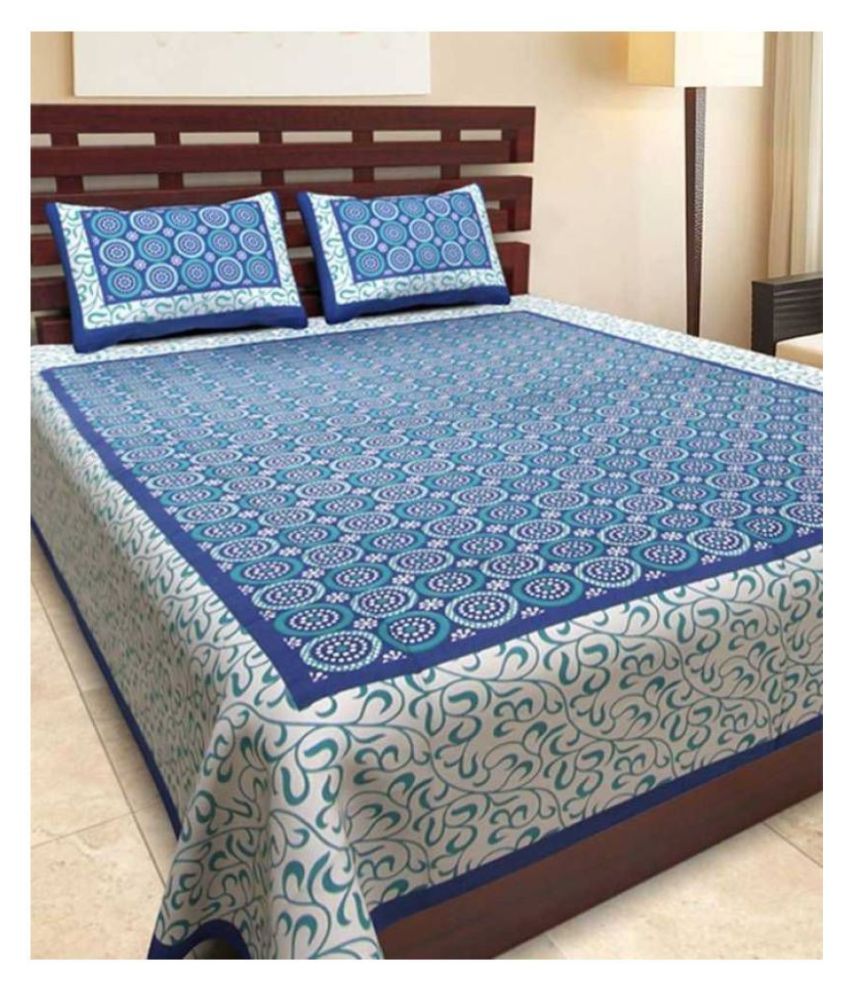     			Frionkandy Cotton Double Bedsheet with 2 Pillow Covers