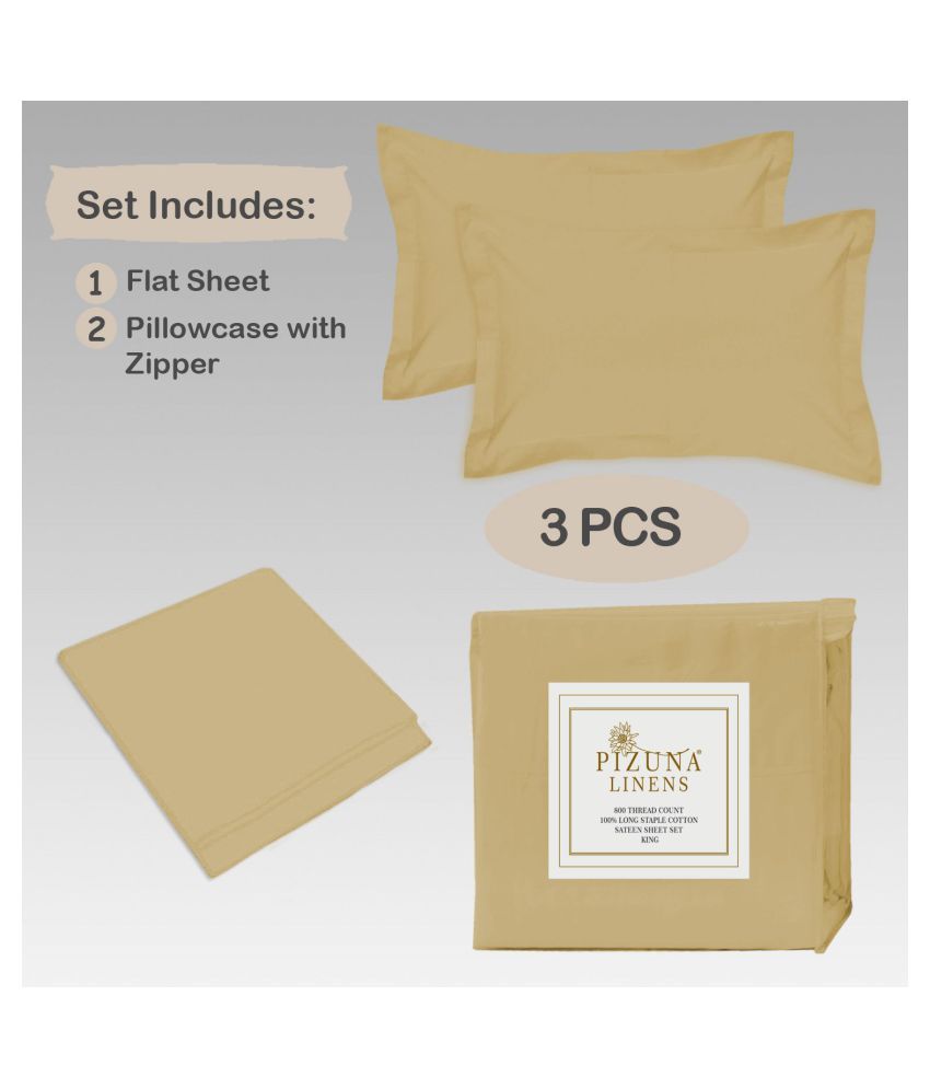 Pizuna Linens Cotton Double Bedsheet with 2 Pillow Covers Buy Pizuna