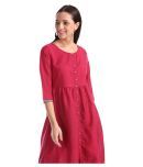 Anahi - Pink Polyester Women's Jacket Style Kurti