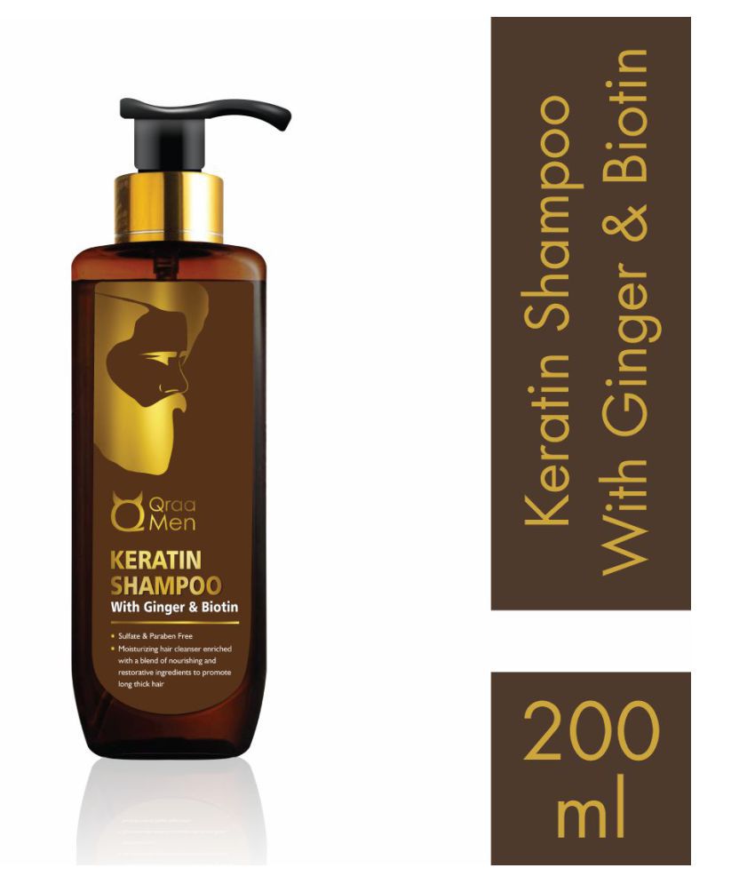 Qraa Men Keratin Shampoo With Ginger & Biotin Shampoo 200 mL