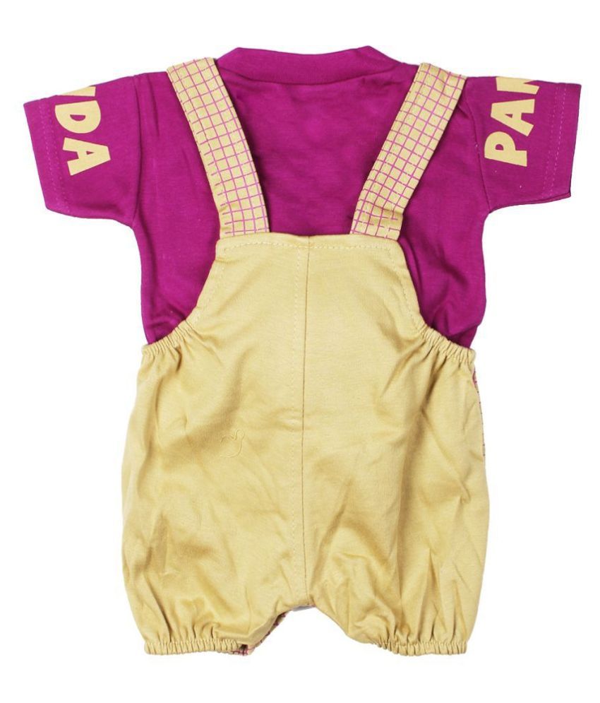 Unisex Baby Boy Girl Dungaree Set with T Shirt (ChecksPanda) Buy