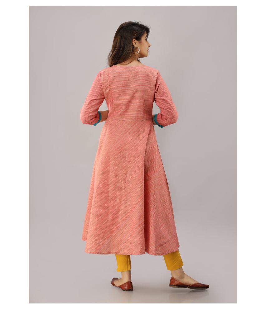 orange and black anarkali