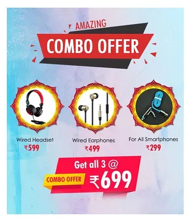 Buy PTron 3 in 1 Combo Pack On Ear Wireless With Mic