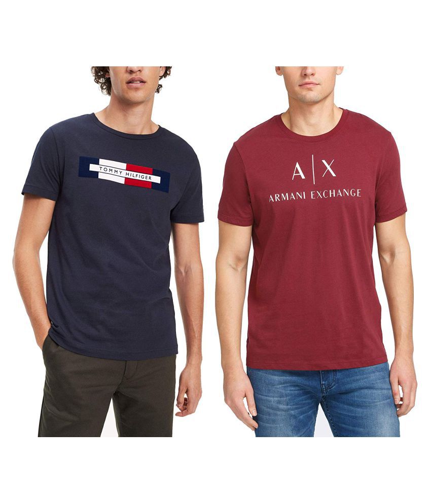 Armani Exchange 100 Percent Cotton Multi Printed T-Shirt - Buy Armani  Exchange 100 Percent Cotton Multi Printed T-Shirt Online at Low Price -  