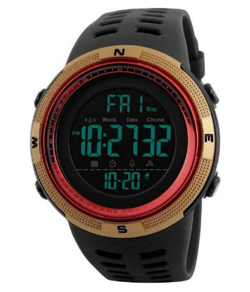 Skmei 1251 Red Gold Silicon Digital Men's Watch