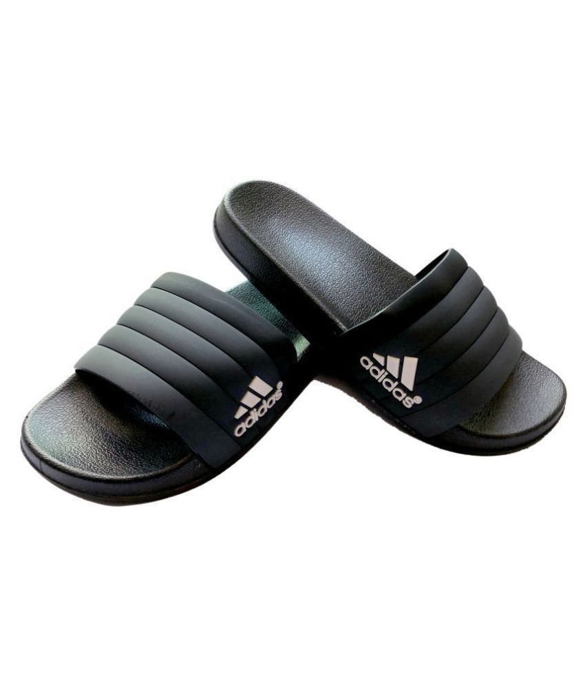 adidas black flip flops snapdeal
