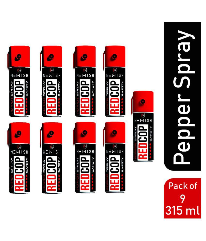 Newish Red Cop Self Defence Powerful Pepper Spray for Women (Each: 35 gm/55 ml) - Pack of 9