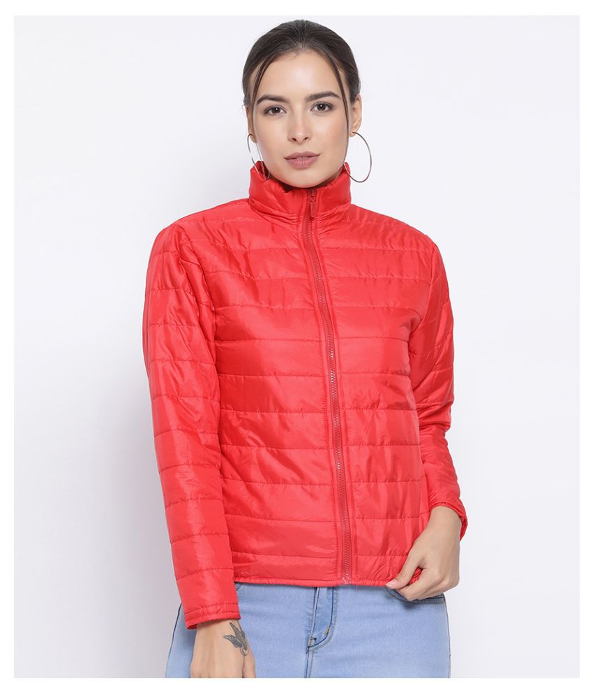 Oxolloxo Polyester Red Bomber Jackets