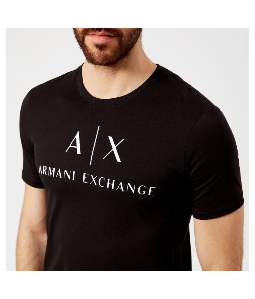 Armani Exchange 100 Percent Cotton Black Printed T-Shirt - Buy Armani