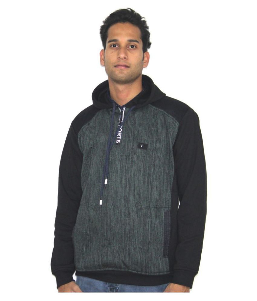 black hooded sweater mens