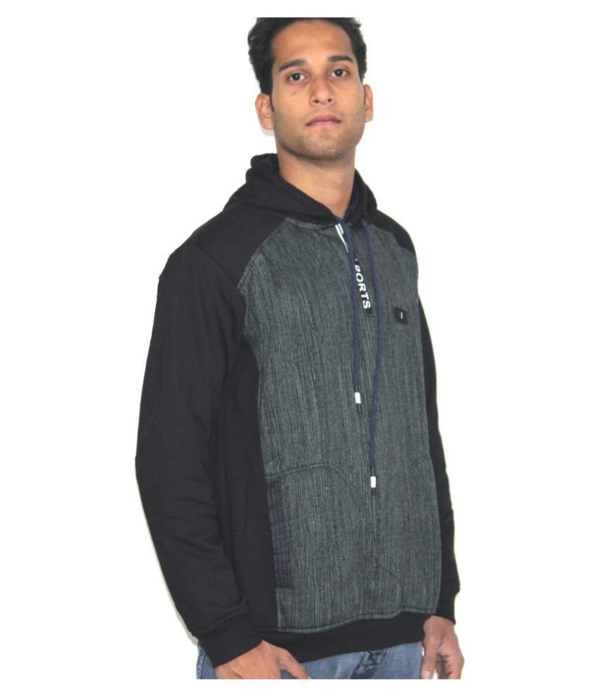 black hooded sweater mens