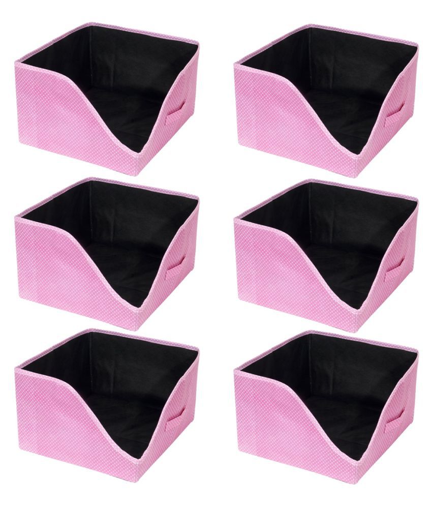     			PrettyKrafts Big Size Clothing, Saree Storage Organizer (Pink) -Set of 6