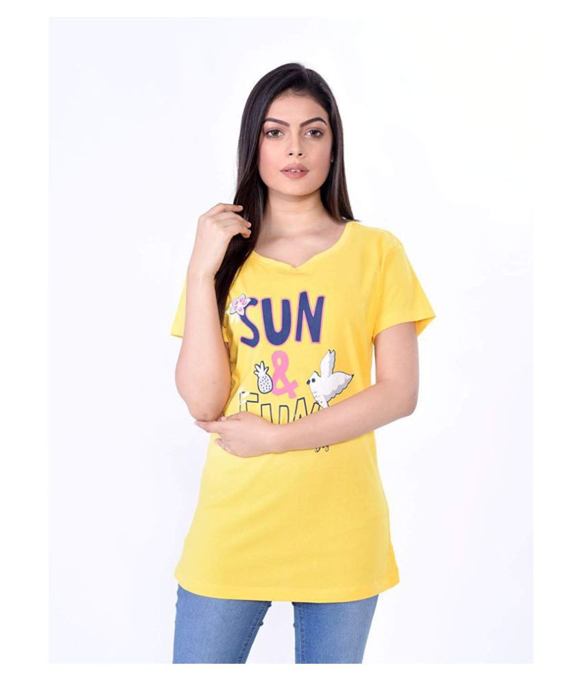 Buy YASTI Cotton Yellow T-Shirts Online at Best Prices in India - Snapdeal