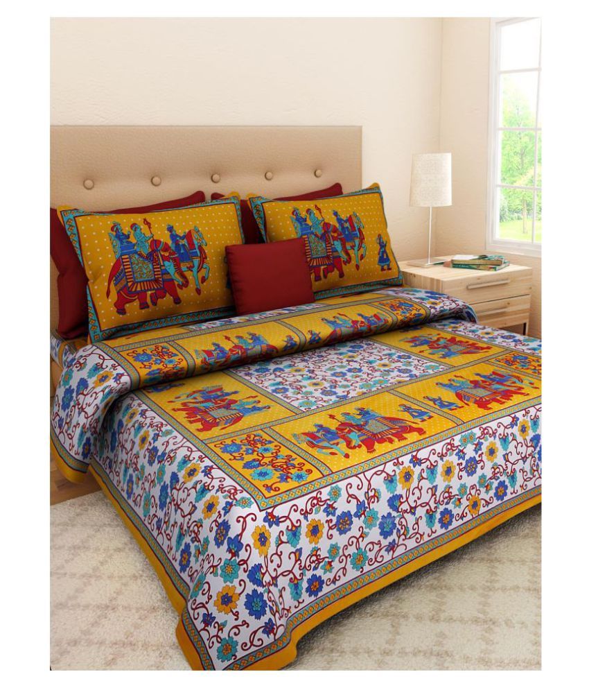 Jaipur Cotex Cotton Double Bedsheet with 2 Pillow Covers Buy Jaipur