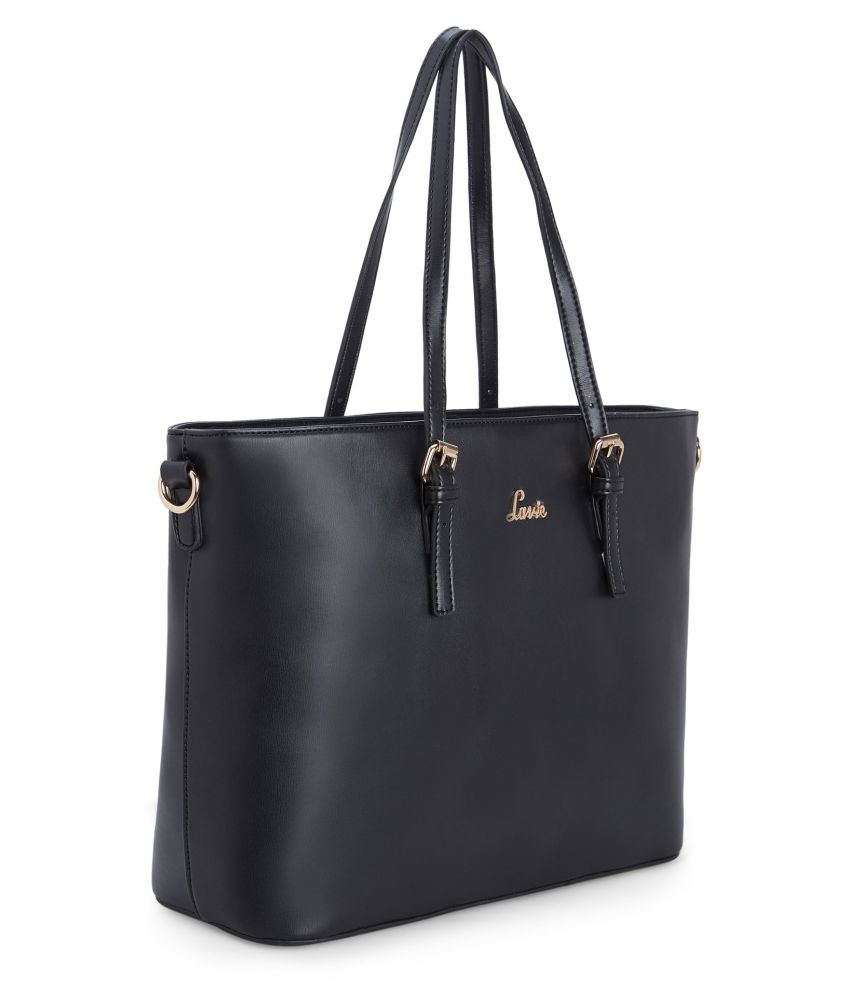 Lavie Black P.U. Tote Bag - Buy Lavie Black P.U. Tote Bag Online at ...