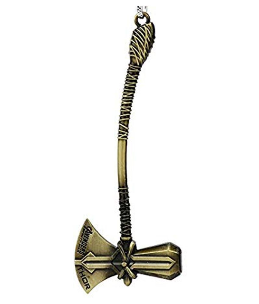     			ZYZTA Avengers Infinity War Thor Golden Axe Sword Key Chain