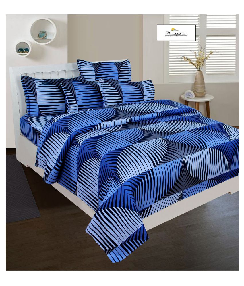Beautiful Homes Cotton Double Bedsheet with 2 Pillow Covers Buy