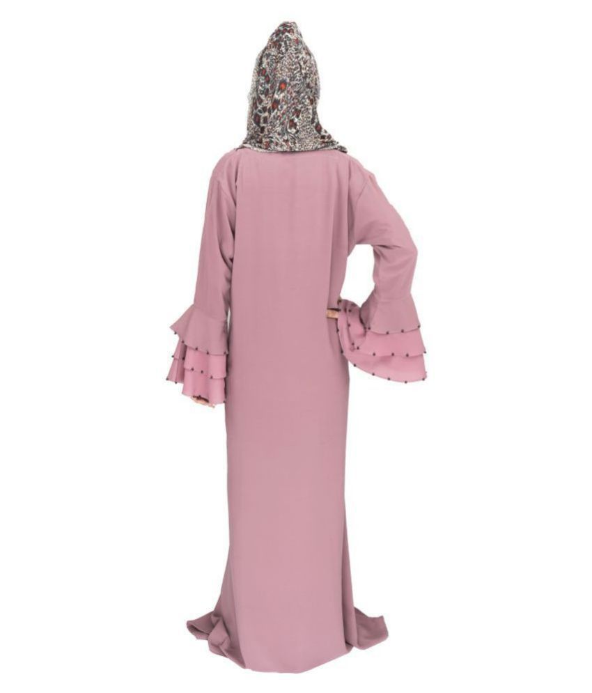 BRANDED BEBE Pink Crepe Stitched Burqas without Hijab Price in India ...
