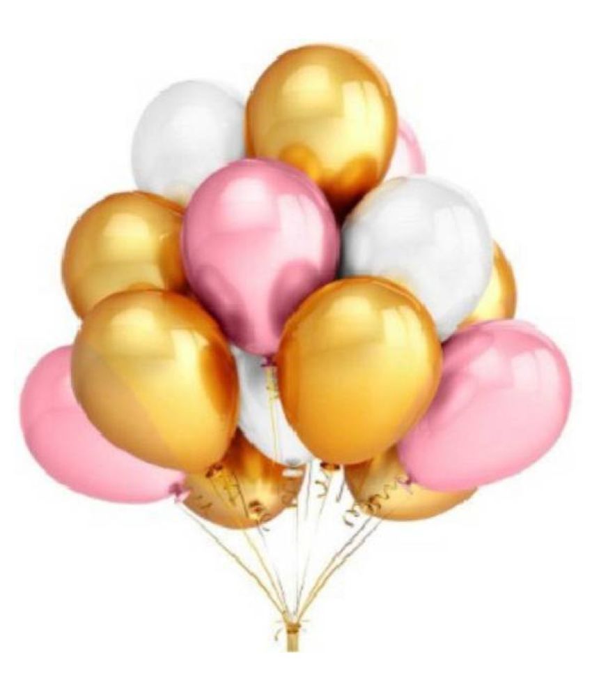     			GNGS Party Decoration Balloons (Gold, Pink, White) Pack of 50