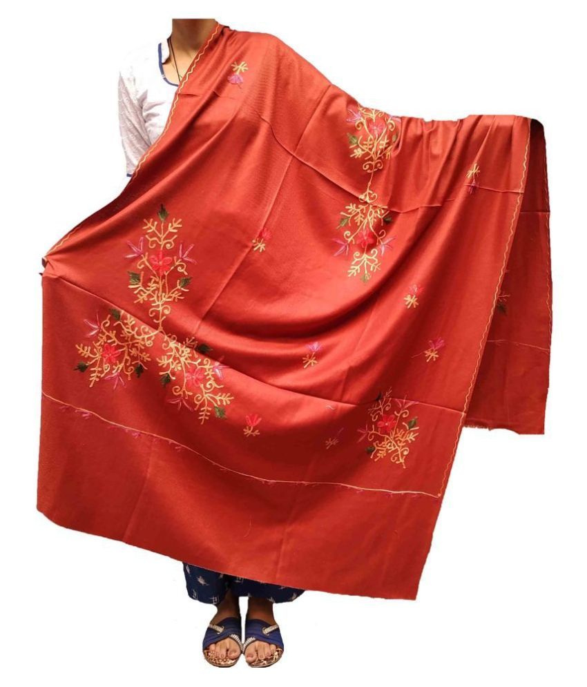 KASHMIRI Brown Ari Embroidery Shawl Price in India Buy KASHMIRI Brown Ari Embroidery Shawl