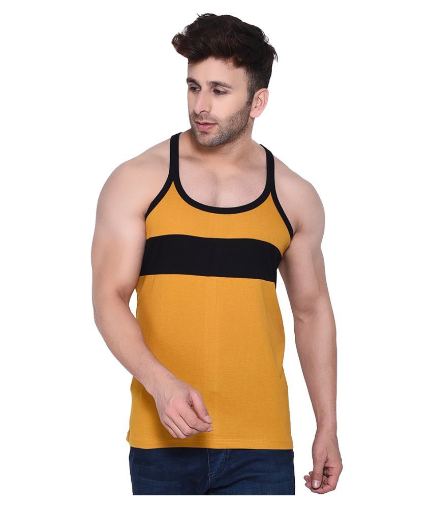     			Tfurnish Gold Sleeveless Vests Single