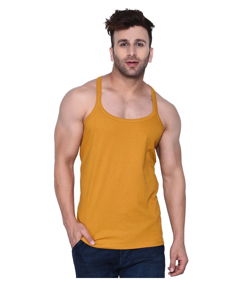     			Tfurnish Mustard Sleeveless Vests Single