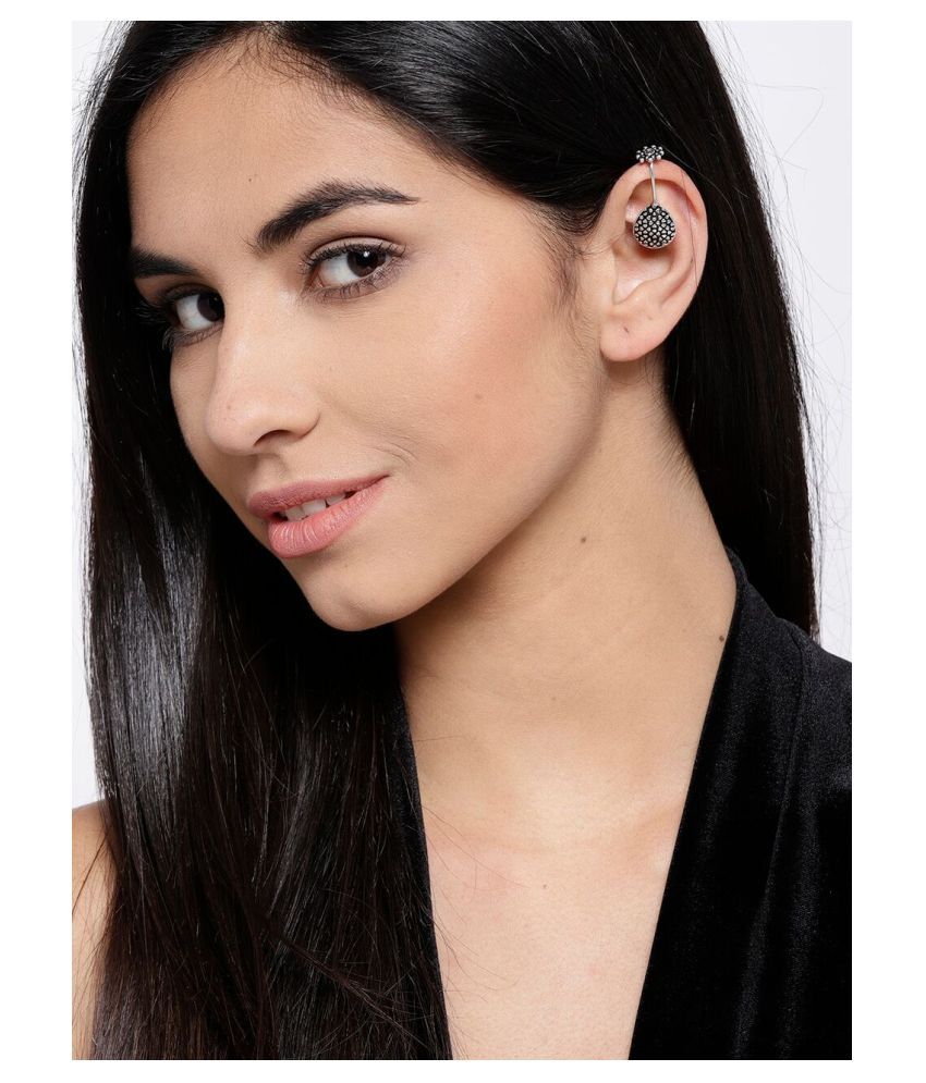     			Priyaasi Silver Plated Floral Earcuffs for Women and Girls