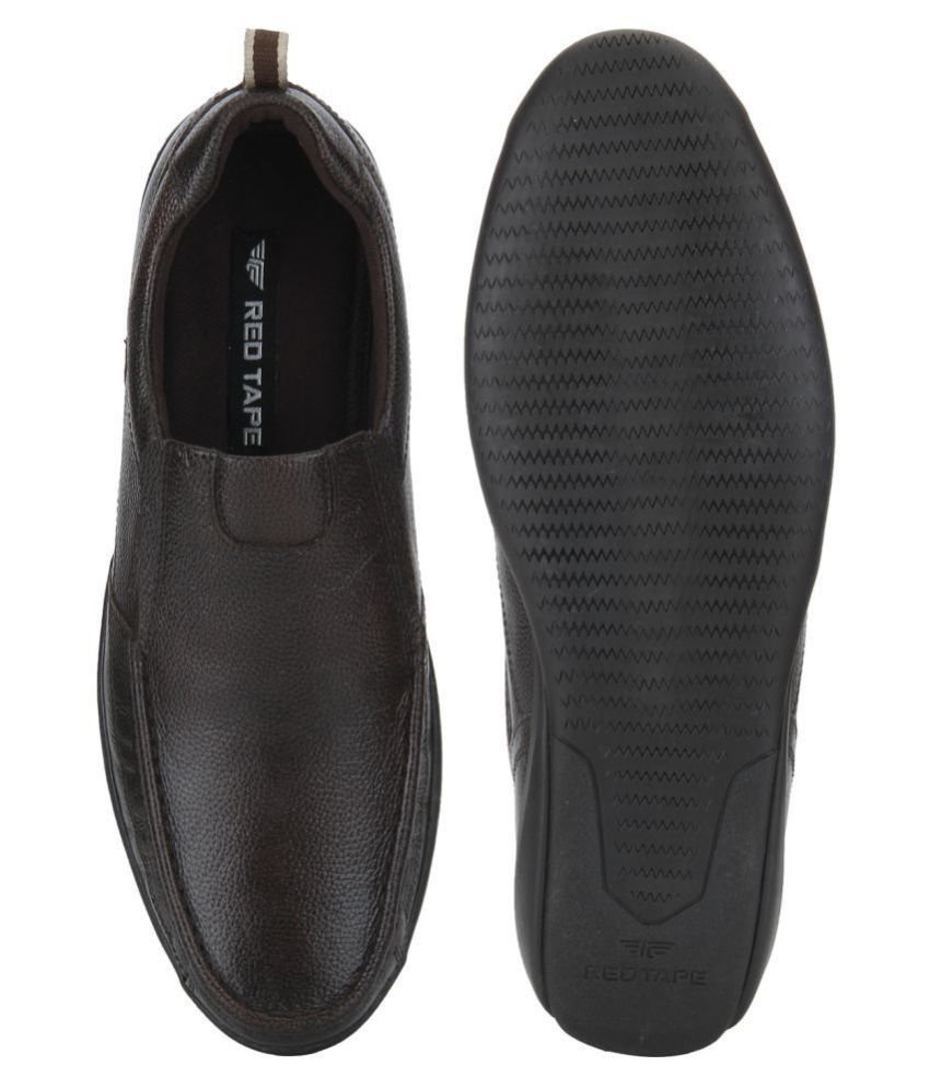 red tape genuine leather slip on shoes