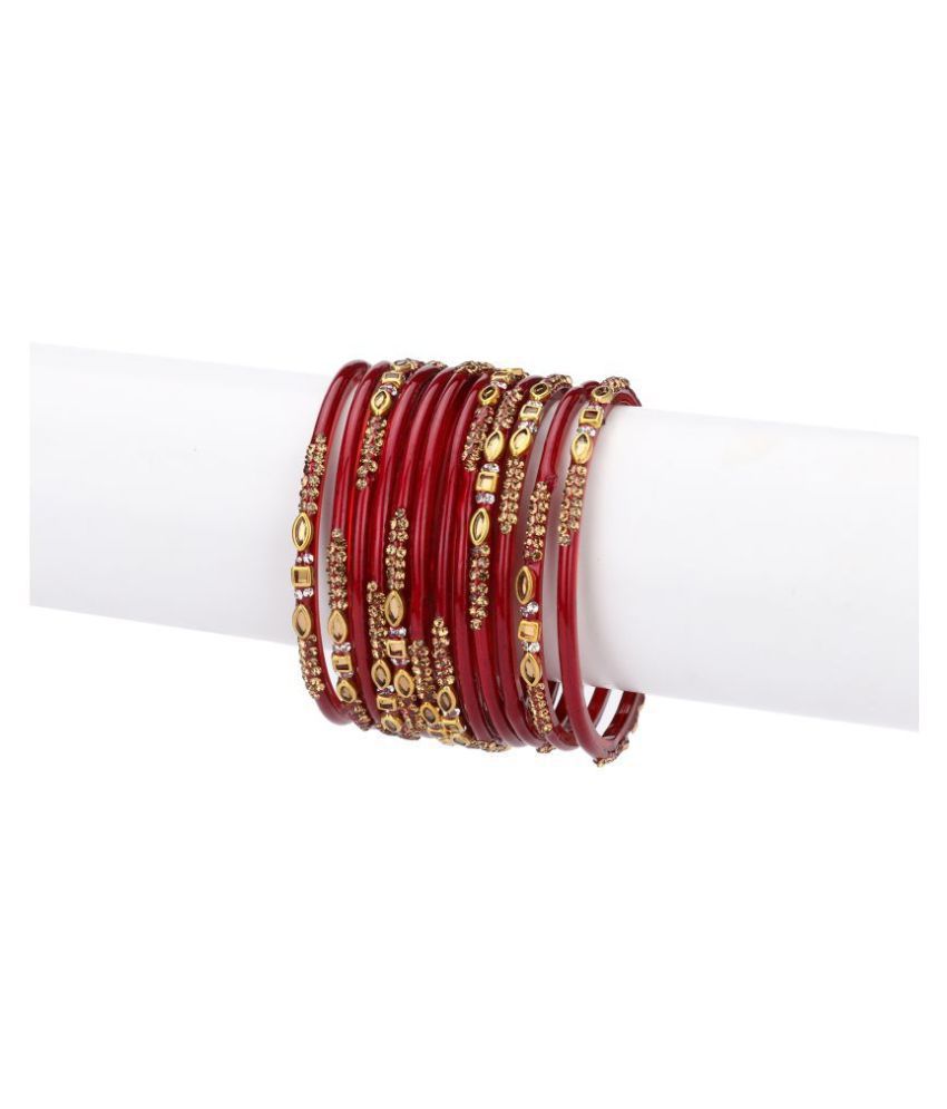     			AFAST Designer Colorful Collection Purple 12 Fashion Bangle Set Ornamented With Exclusive Beads-GD1