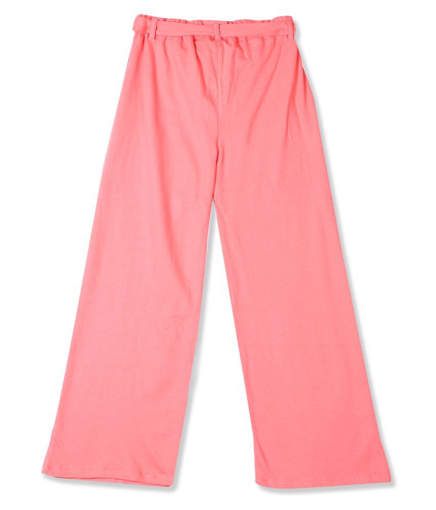 Pink Girls Wide Leg Belted Pants - Buy Pink Girls Wide Leg Belted Pants ...