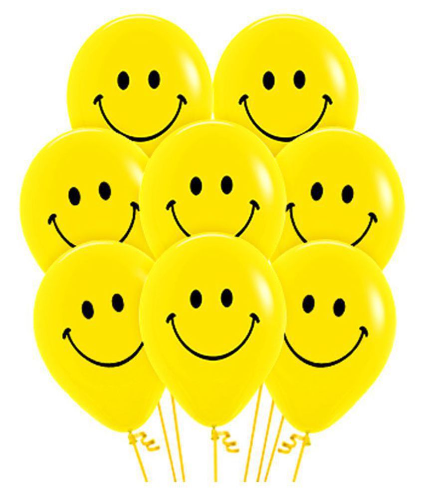     			Cute Yellow Smiley Party Balloons Pack of 30 Pcs 9-12 inches for celebration for happy birthday decoration item, birthday decoration kit, birthday balloon decoration combo for Boys, Girls, Kids, husband and Wife.