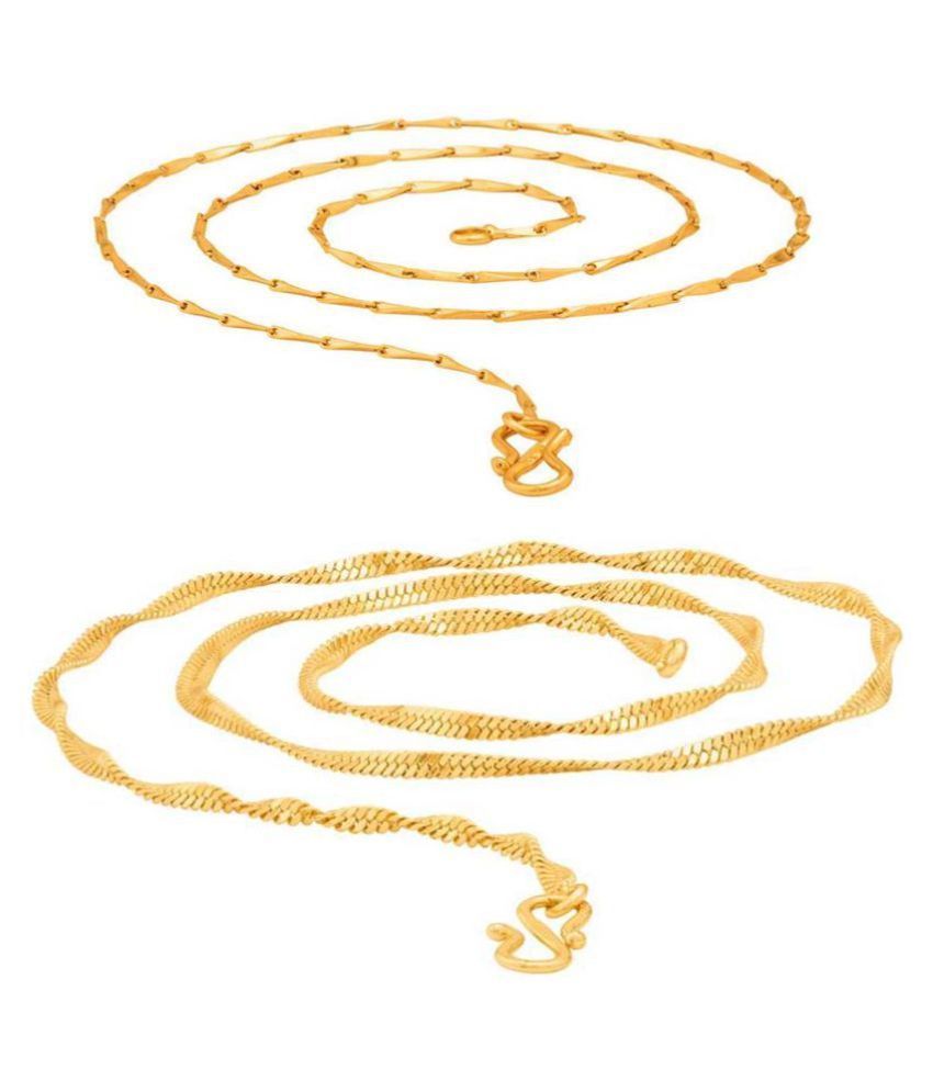     			Shine Art - 22kt Gold Plated Chain ( Pack of 2 )