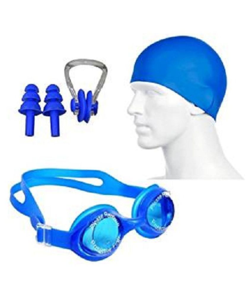     			EmmEmm Swimming Combo Kit - 1 Swimming Cap 1 Swimming Goggle 1 Pair Ear Plug & 1 Nose Pin