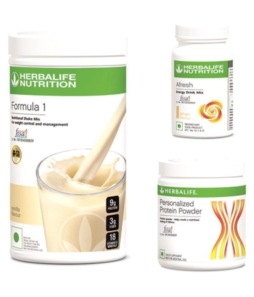     			Herbalife F1 Shake Vanilla-500gm + Protein Powder 200 gm + Afresh Drink Ginger - 50 gm Pack of 3