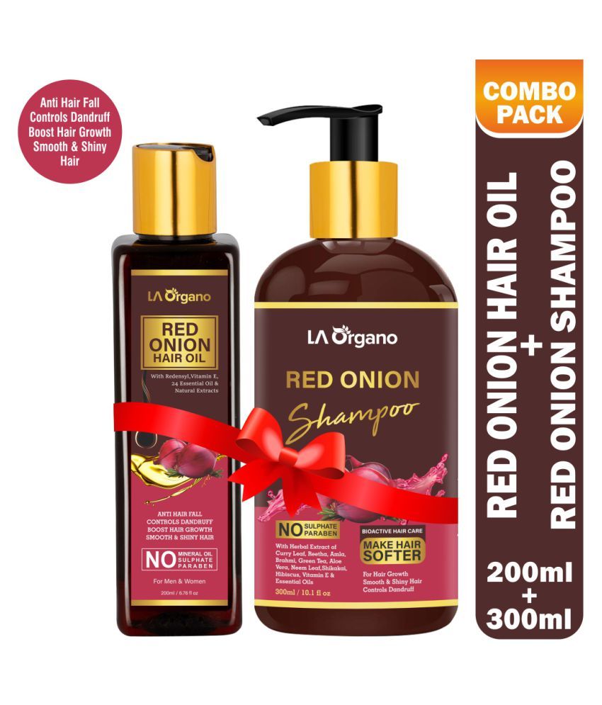 La Organo Red Onion Hair Oil 200ml Red Onion Shampoo 300ml For