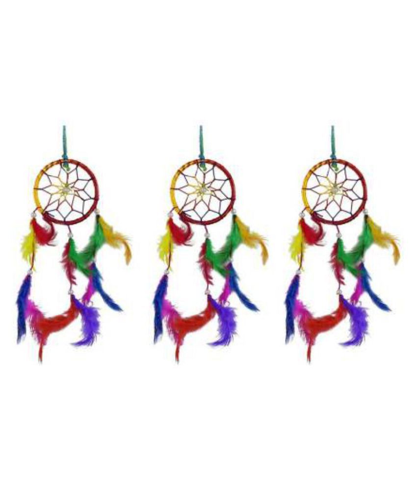     			new lucky Feather Multicolor Dream Catcher - Pack of 3