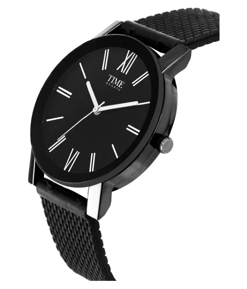 Time Quartz TFGXBLK01 Leather Analog Men's Watch - Buy Time Quartz ...