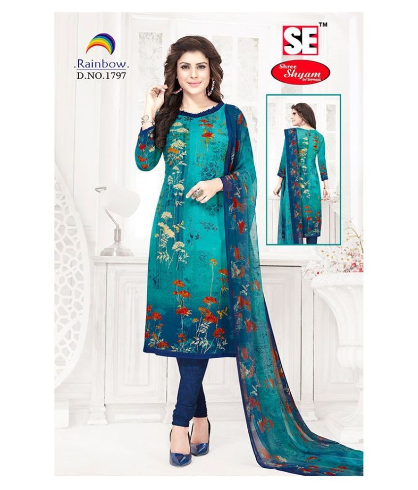 Sanjana Green Crepe Dress Material 