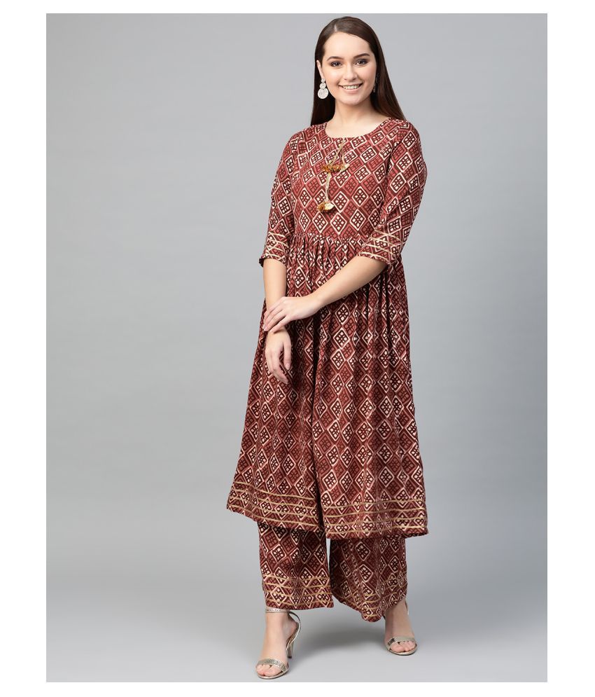 frock type kurti with palazzo