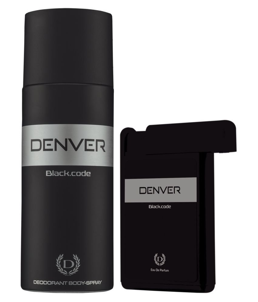     			Denver Black Code Deo 150Ml & Black Code Pocket Perfume 18Ml (Combo Pack Of 2)