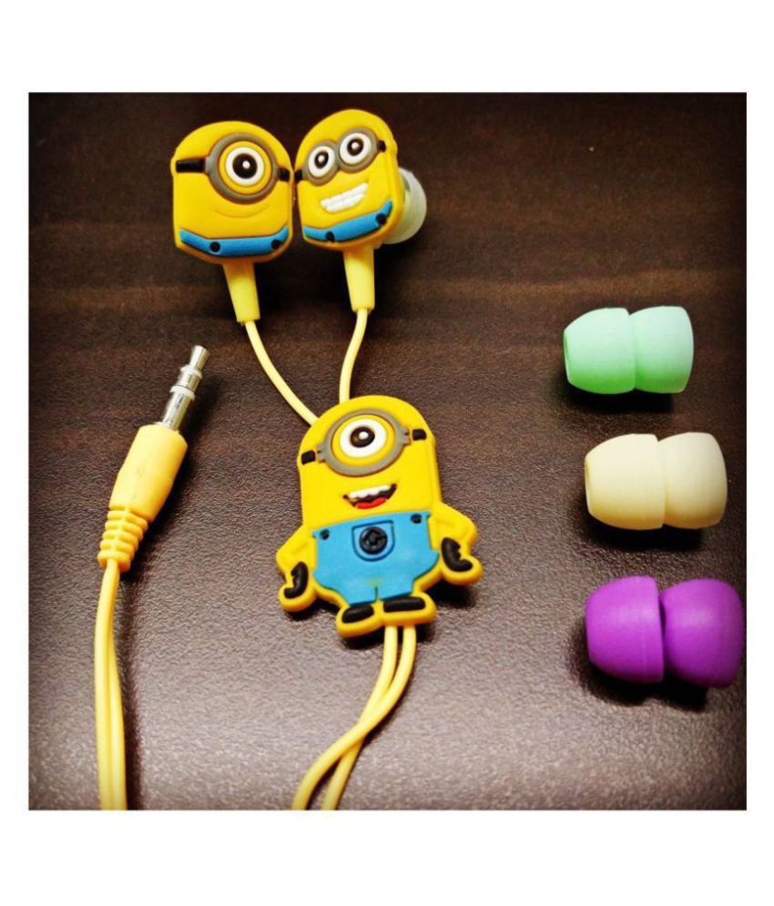 Sleek Minions earphone wired with mic In Ear Wired With Mic Headphones/Earphones Buy Sleek