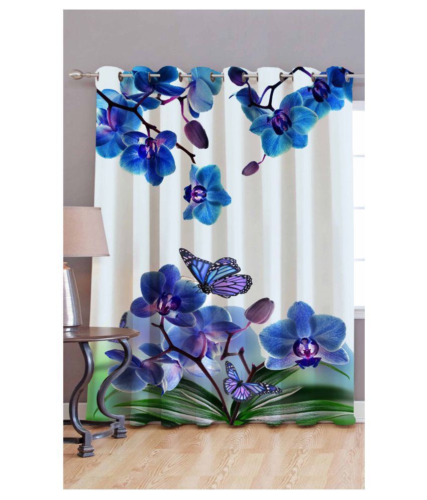     			Home Style Single Long Door Eyelet Polyester Curtains Multi Color