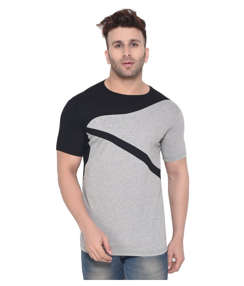     			Tfurnish Cotton Blend Grey Solids T-Shirt