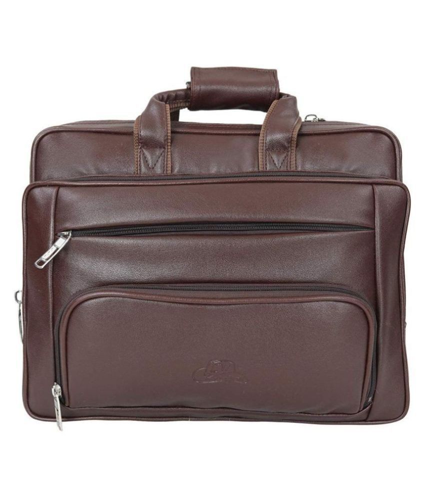 Leather Gifts upto 17 inch laptop Brown P.U. Office Bag