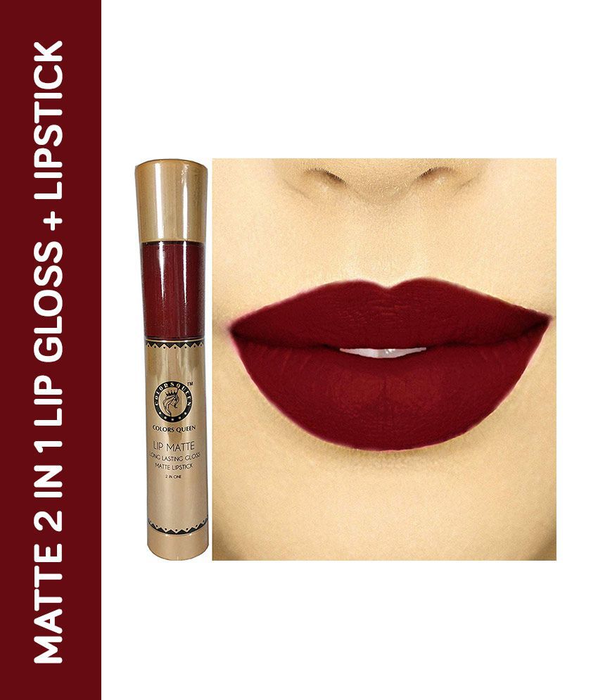 maroon red matte lipstick