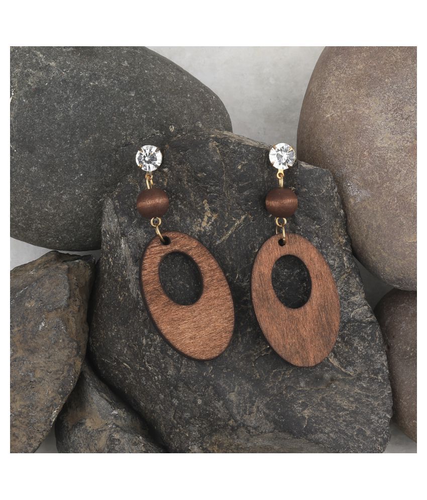     			SILVER SHINE  Attractive Wooden Light Weight Earrings for Girls and Women.